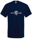 Scotland Lion Embroidered T-Shirt: Navy/Grey